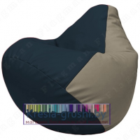 Бескаркасное кресло мешок Груша Г2.3-1502 (синий, светло-серый)